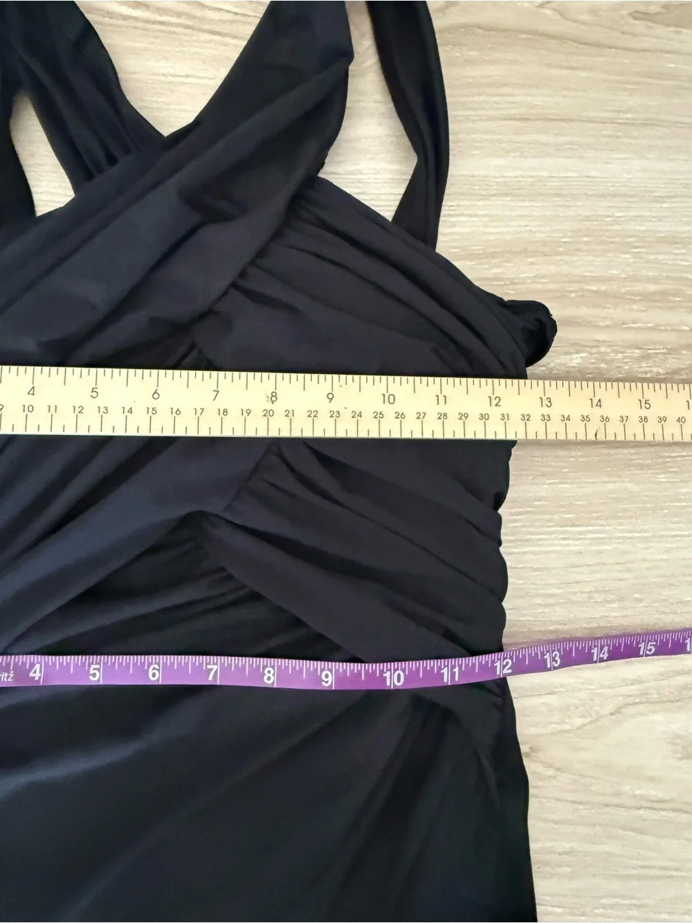 miraclesuit US 12 criss cross high neck one piece twist black swim beach modest